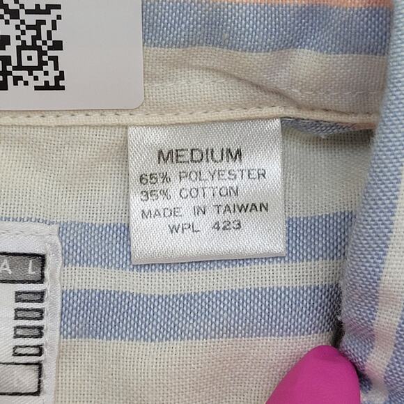 Vintage LEVIS Baggy Button Shirt Medium 23x31 Poplin - Picture 8 of 15